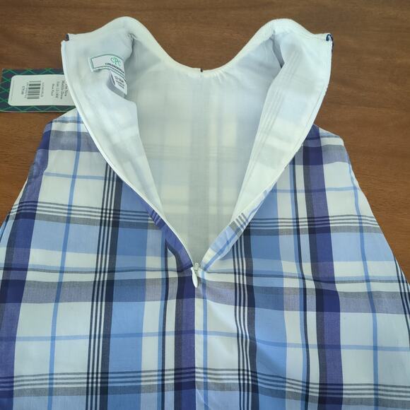 Classic Prep Maddie Summit Blue seersuckers Plaid/ collard dress size 12-18M NEW - Picture 7 of 8